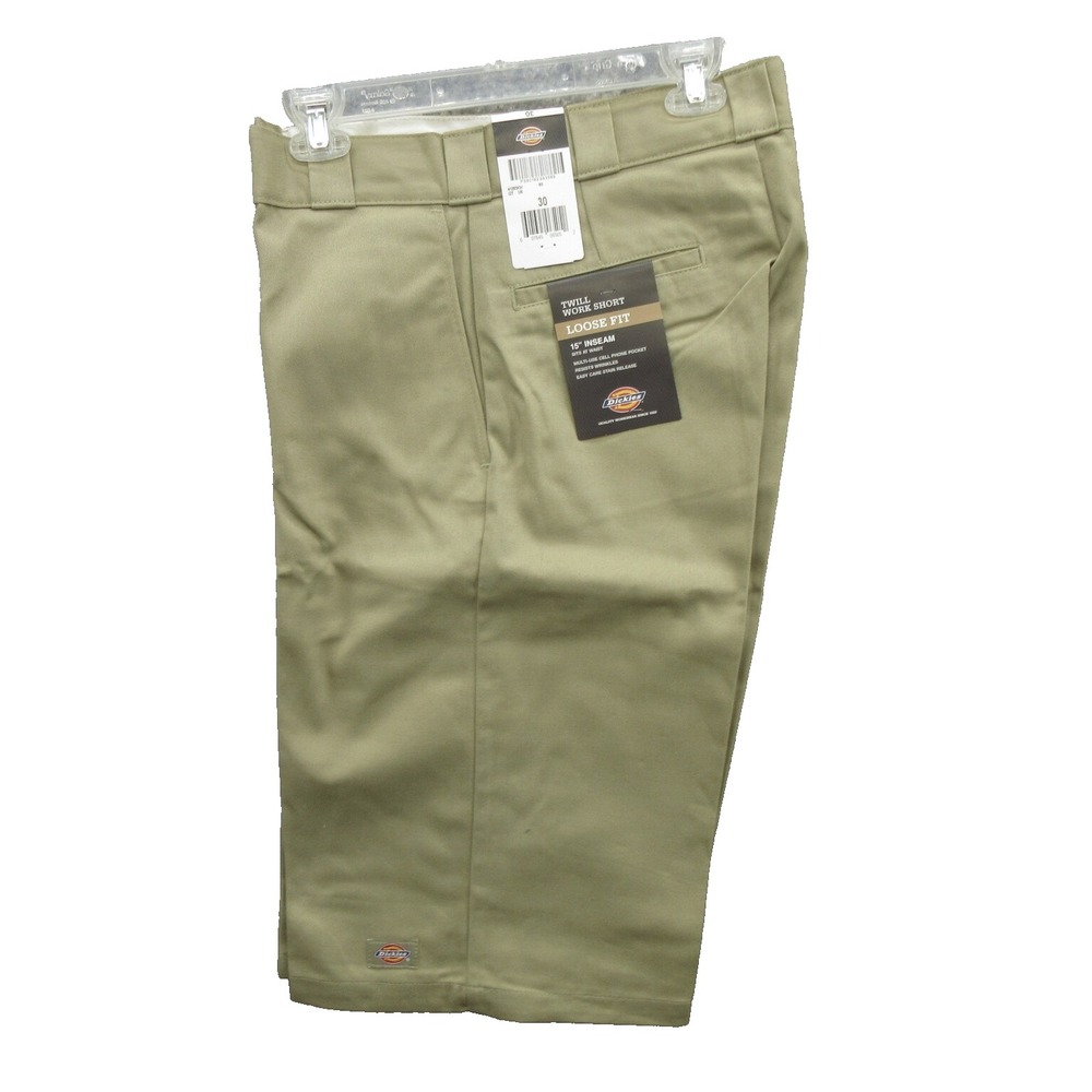 Dickies Men Work Shorts Size 30 Beige Twill Work Loose Fit 15" Multi Pockets New